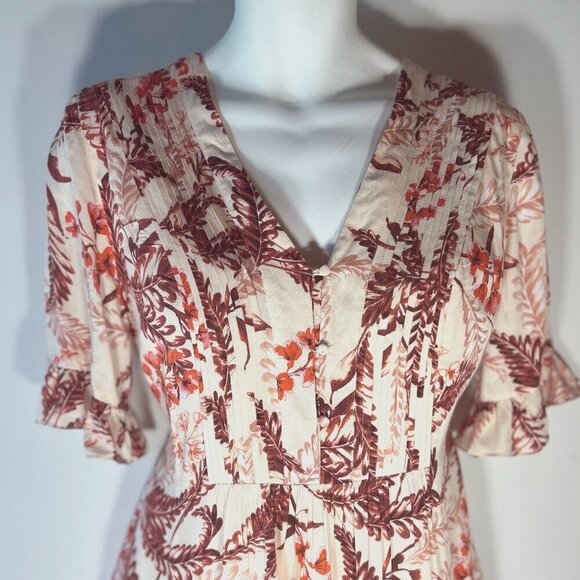 Chemieux SZ 10 Pink Floral Dress Boho Ranch Prairie Vintage Cottage - Picture 3 of 10